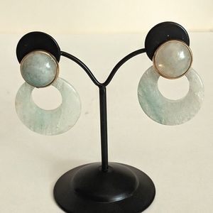 Green Aventurine and Gold Convertible Earrings